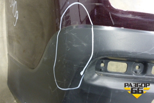 Бампер задний (под парктроник) для Toyota Highlander с 2007-2013г (Хайлендер)