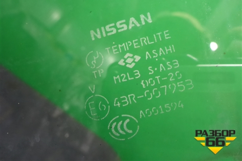 Стекло двери задней правой (штатная тонировка) (823008H500) для Nissan X-Trail (Т30) с 2000-2007г (Хтраил)