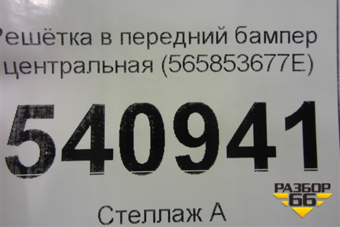 Решетка в передний бампер центральная (565853677E) для Skoda Kodiaq с 2017г