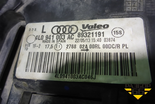 Фара левая (после 2010г ксенон без блока и лампы) (4L0941003AG) для Audi Q7 c 2005-2015г (Ку 7)
