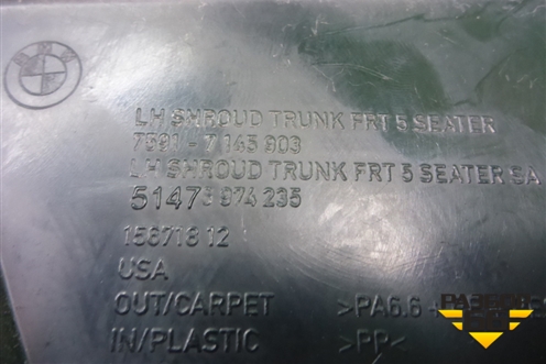 Обшивка багажника левая (51476974235) для BMW X5 E70 с 2007-2013г (Х5 Е70)