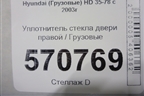 Уплотнитель стекла двери правой для Hyundai  HD 35-78 с 2003г