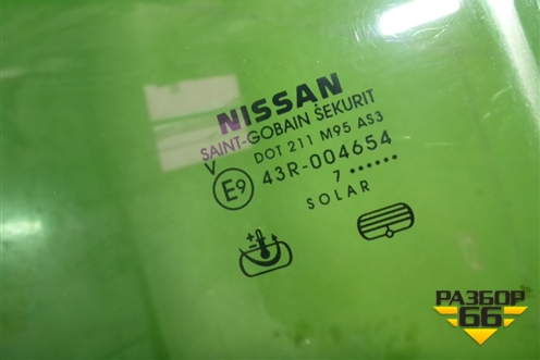 Стекло двери задней левой (штатная тонировка) (82301EB320) для Nissan Navara (D40) с 2005-2015г