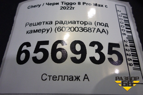 Решетка радиатора (под камеру) (602003687AA) для Chery Tiggo 8 Pro Max с 2022г