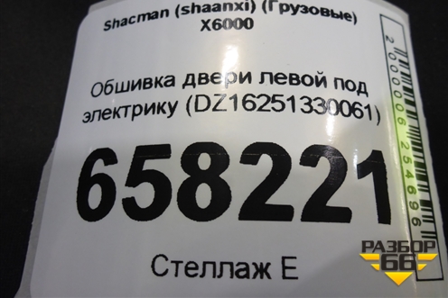 Обшивка двери левой под электрику (DZ16251330061) для Shacman (shaanxi)  X6000