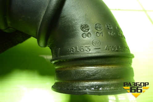 Патрубок интеркулера резиновый (2816343150) для Hyundai Porter с 1996-2011г (Портер)