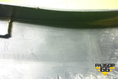 Накладка переднего крыла правого (5512520AW20) для Changan CS55 PLUS с 2019г (ЦС 55 плюс)