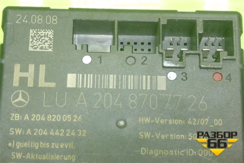 Блок комфорта (задний левой двери) (A2048707726) для Mercedes Benz C-Klass W204 с 2007-2014г (Ц)