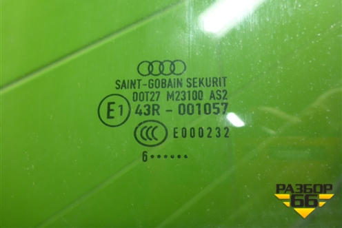 Стекло двери задней левой для Audi A4 (В7) с 2004-2009г (А4)