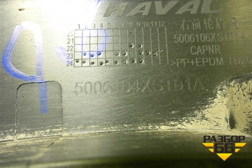 Накладка переднего крыла правого (5006104XST01A) для Haval Jolion с 2021г (Джолион)