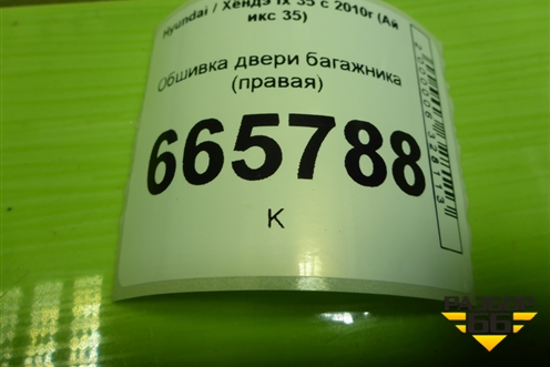 Обшивка двери багажника (правая) (817412Y000) для Hyundai ix 35 с 2010г (Ай икс 35)