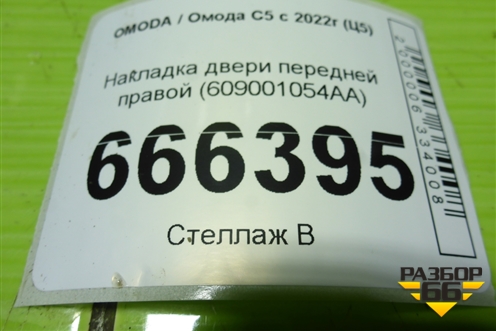 Накладка двери передней правой (609001054AA) для OMODA C5 с 2022г (Ц5)