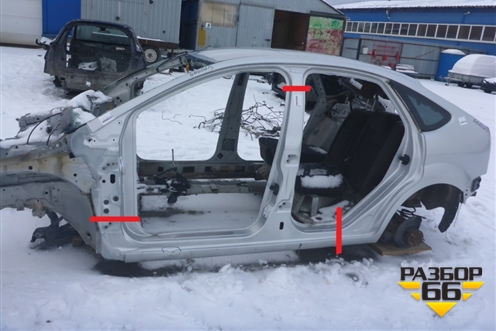 Порог со стойкой левый (5ти дверный хетчбэк) для Ford Focus 2 с 2005-2008г (Фокус)