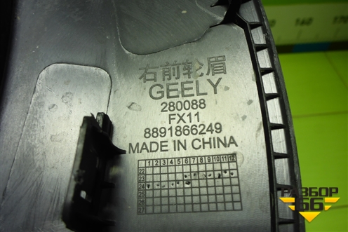 Накладка переднего крыла правого (8891866249) для Geely Atlas 2 с 2023-2025г (Атлас)