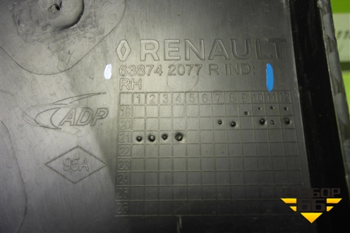 Накладка переднего крыла правого (638742077R) для Renault Duster II с 2021г (Дастер)