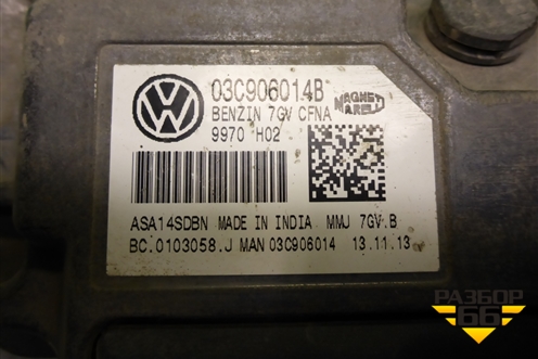 Блок управления двигателем (1.6л CFN МКПП) (03C906014B) для Volkswagen Polo (седан) с 2010г (Поло)